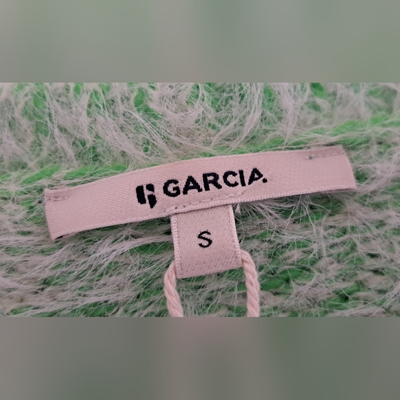 NWT Garcia Jeans Womens Green Fuzzy Sweater Mohair Like Acrylic Wool Nylon Small - Picture 3 of 16